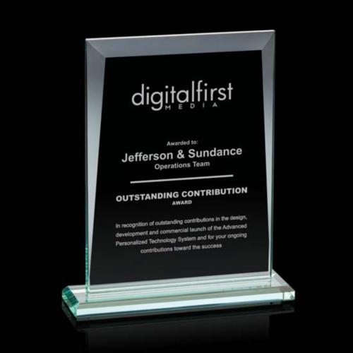 Awards and Trophies - Sullivan Jade Rectangle Glass Award
