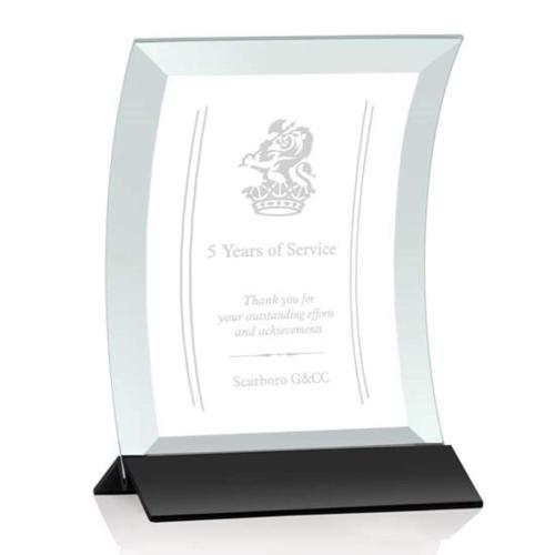 Awards and Trophies - Dominga Jade/Black Crescent Glass Award
