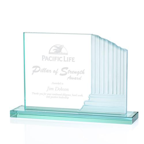 Awards and Trophies - Colliseum Jade Rectangle Glass Award
