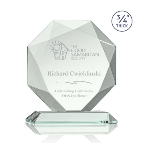 Awards and Trophies - Bradford Jade Polygon Glass Award