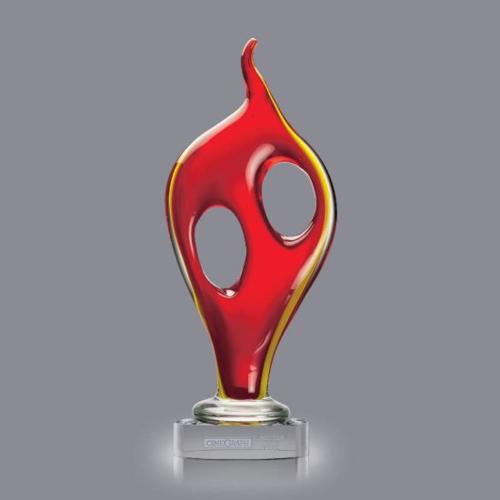 Awards and Trophies - Crystal Awards - Glass Awards - Art Glass Awards - Nextel Flame Glass Award