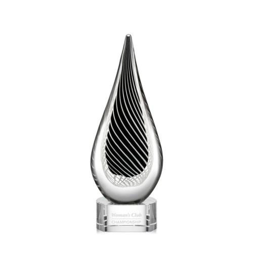 Awards and Trophies - Crystal Awards - Glass Awards - Art Glass Awards - Constanza Clear Tear Drop Glass Award