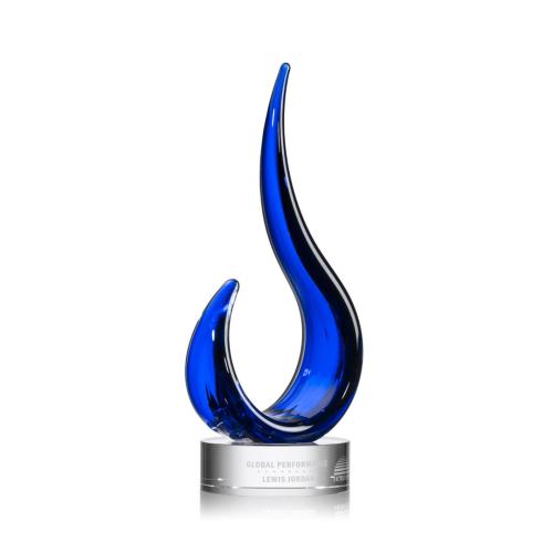 Awards and Trophies - Crystal Awards - Glass Awards - Art Glass Awards - Royal Blaze Flame Glass Award