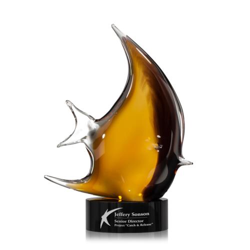 Awards and Trophies - Crystal Awards - Glass Awards - Art Glass Awards - Soho Fish Animals Glass Award