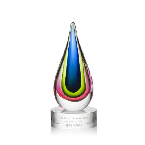 Awards and Trophies - Crystal Awards - Glass Awards - Art Glass Awards - Tacoma Tear Drop Glass Award