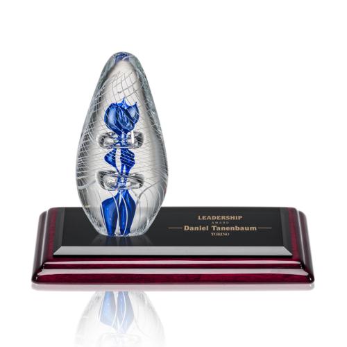 Awards and Trophies - Crystal Awards - Glass Awards - Art Glass Awards - Galactica Tear Drop on Albion™ Base Glass Award