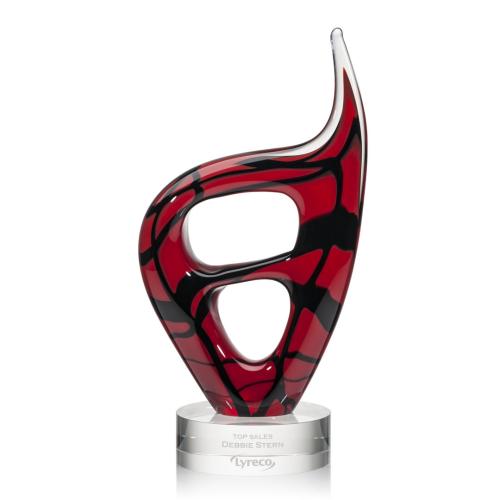 Awards and Trophies - Crystal Awards - Glass Awards - Art Glass Awards - Zephyr Flame Glass Award