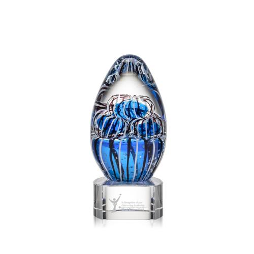 Awards and Trophies - Crystal Awards - Glass Awards - Art Glass Awards - Contempo Clear on Paragon Base Tear Drop Glass Award