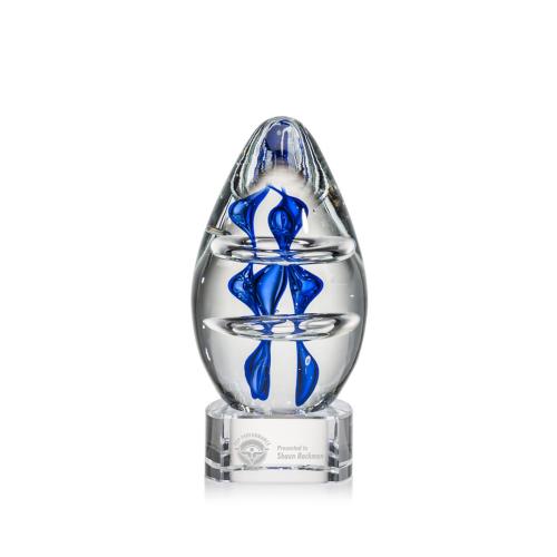 Awards and Trophies - Crystal Awards - Glass Awards - Art Glass Awards - Eminence Clear on Paragon Base Tear Drop Glass Award