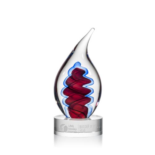 Awards and Trophies - Crystal Awards - Glass Awards - Art Glass Awards - Trilogy Clear Flame Glass Award