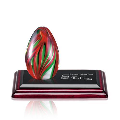 Awards and Trophies - Crystal Awards - Glass Awards - Art Glass Awards - Bermuda Tear Drop on Albion™ Base Glass Award