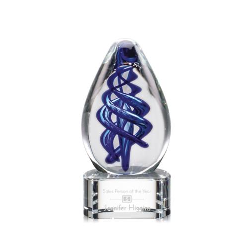 Awards and Trophies - Crystal Awards - Glass Awards - Art Glass Awards - Expedia Clear on Paragon Base Tear Drop Glass Award
