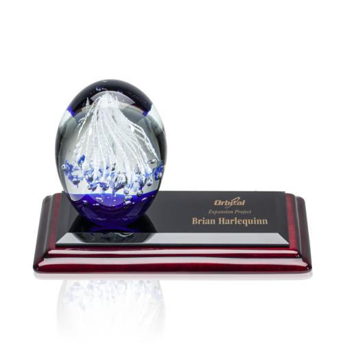 Awards and Trophies - Crystal Awards - Glass Awards - Art Glass Awards - Starburst Tear Drop on Albion™ Base Glass Award