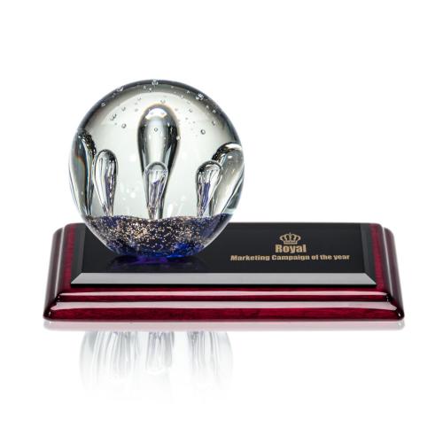 Awards and Trophies - Crystal Awards - Glass Awards - Art Glass Awards - Serendipity Globe on Albion™ Base Glass Award