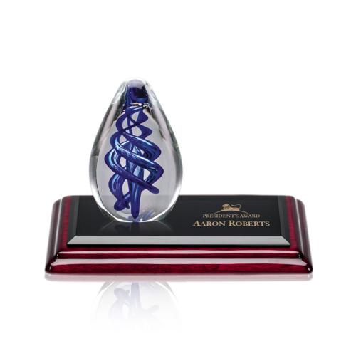 Awards and Trophies - Crystal Awards - Glass Awards - Art Glass Awards - Expedia Tear Drop on Albion™ Base Glass Award