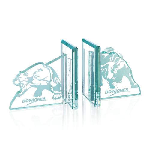 Corporate Gifts - Desk Accessories - Bookends - Bull/Bear Bookends - Jade