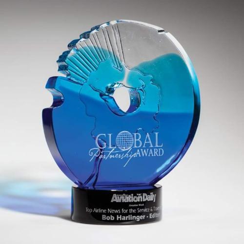 Awards and Trophies - Crystal Awards - Glass Awards - Art Glass Awards - Equinox Circle Glass Award