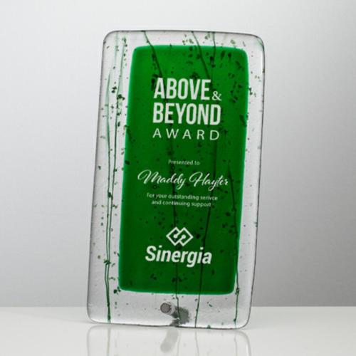 Awards and Trophies - Crystal Awards - Glass Awards - Art Glass Awards - Augin Rectangle Glass Award