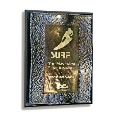 Awards and Trophies - Crystal Awards - Glass Awards - Art Glass Awards - Wave Wall Plaque