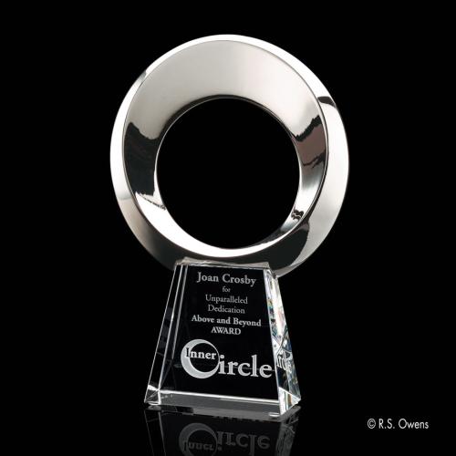 Awards and Trophies - Boundless Silver on Optical Circle Metal Award