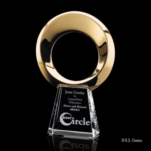 Awards and Trophies - Boundless Gold on Optical Circle Metal Award