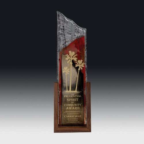 Awards and Trophies - Crystal Awards - Glass Awards - Art Glass Awards - Oceania Peaks Glass Award