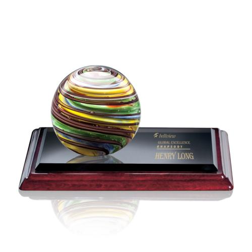 Awards and Trophies - Crystal Awards - Glass Awards - Art Glass Awards - Lunar Globe on Albion™ Glass Award