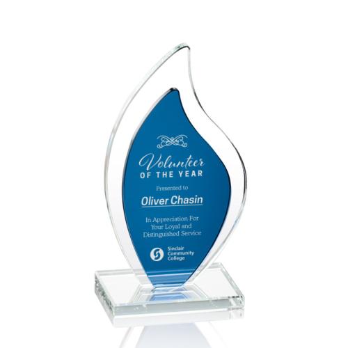 Awards and Trophies - Flamingo Blue Flame Crystal Award