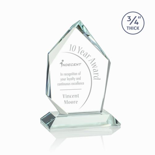Awards and Trophies - Deerhurst Ice Peak Jade Peaks Glass Award