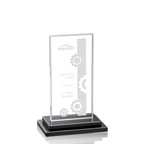 Awards and Trophies - Santorini Black Rectangle Crystal Award