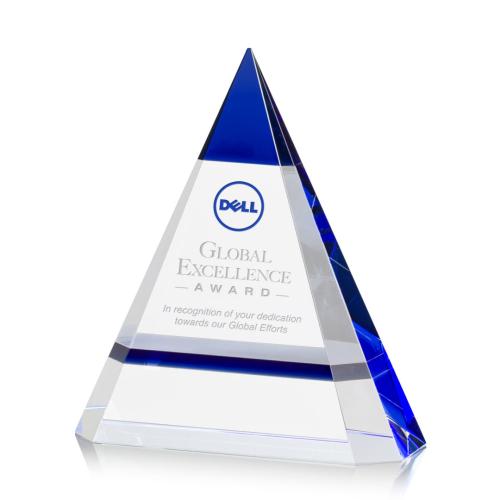 Awards and Trophies - Albright Blue Pyramid Crystal Award