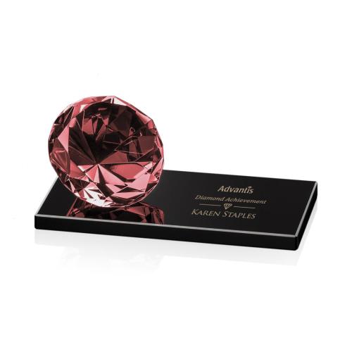 Awards and Trophies - Gemstone Ruby on Black Crystal Award