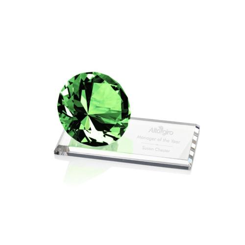 Awards and Trophies - Gemstone Emerald on Starfire Crystal Award
