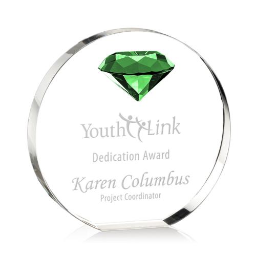 Awards and Trophies - Anastasia Gemstone Emerald Circle Crystal Award
