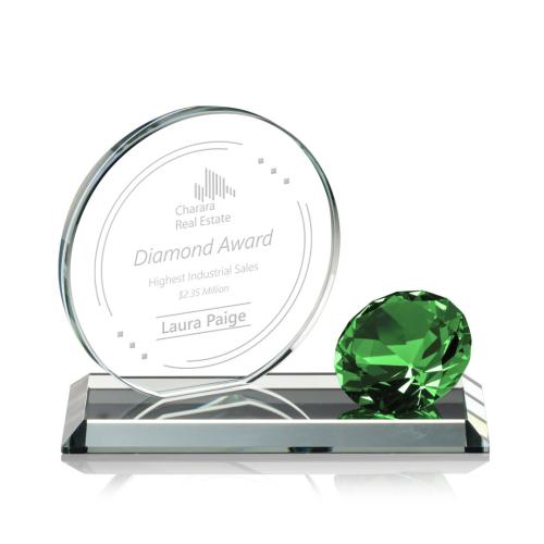 Awards and Trophies - Encarna Gemstone Emerald Circle Crystal Award