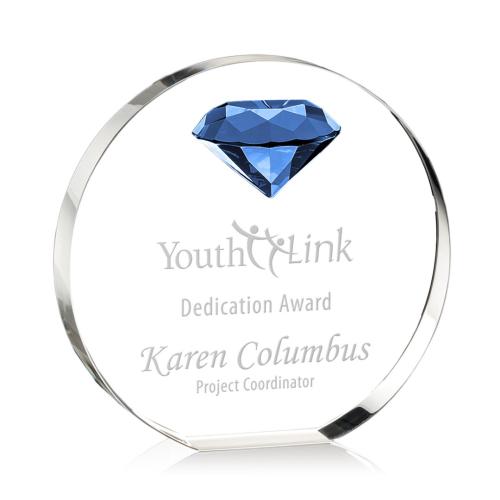 Awards and Trophies - Anastasia Gemstone Sapphire Circle Crystal Award