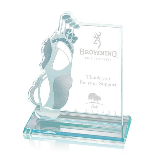Awards and Trophies - Unique Awards - Golf Bag Unique Glass Award