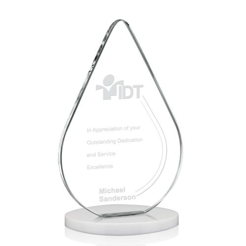 Awards and Trophies - Glenhazel White Tear Drop Crystal Award