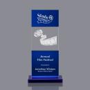 Basilia 3D Blue Rectangle Crystal Award