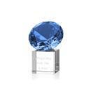 Gemstone Sapphire on Cube Crystal Award