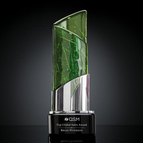 Awards and Trophies - Crystal Awards - Glass Awards - Art Glass Awards - Encore Peaks Glass Award