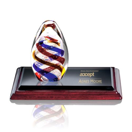 Awards and Trophies - Crystal Awards - Glass Awards - Art Glass Awards - Zenith Albion Tear Drop Glass Award