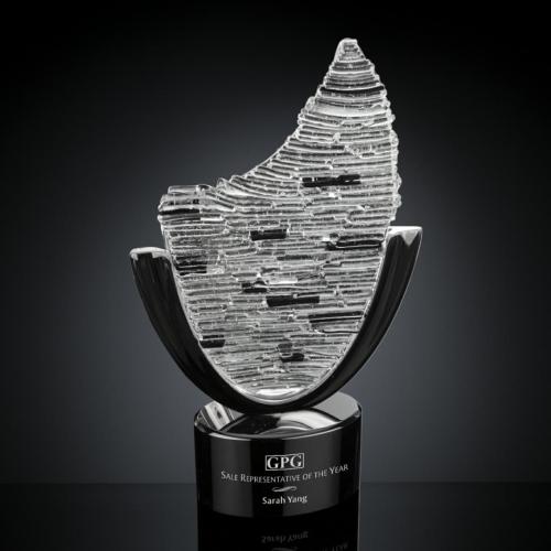 Awards and Trophies - Crystal Awards - Glass Awards - Art Glass Awards - Scimitar Peaks Glass Award