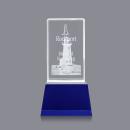Robson 3D Blue on Base Towers Crystal Award