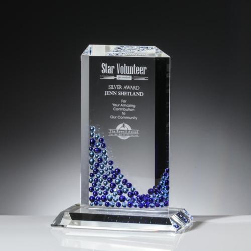 Awards and Trophies - Crystal Awards - Glass Awards - Art Glass Awards - Dionysus Towers Glass Award