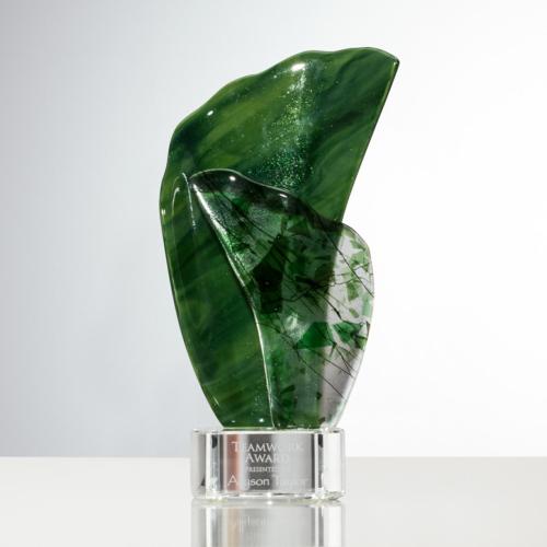 Awards and Trophies - Crystal Awards - Glass Awards - Art Glass Awards - Enclave Flame Glass Award