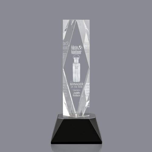 Awards and Trophies - President 3D Black on Base Towers Crystal Award