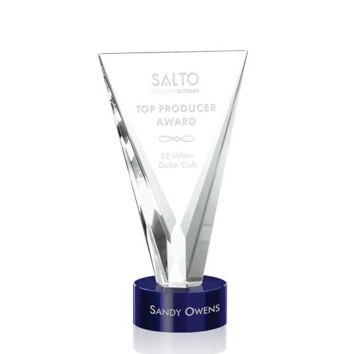 Awards and Trophies - Mustico Blue Unique Crystal Award