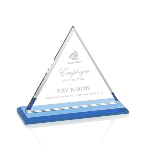 Awards and Trophies - Dresden Sky Blue Pyramid Crystal Award