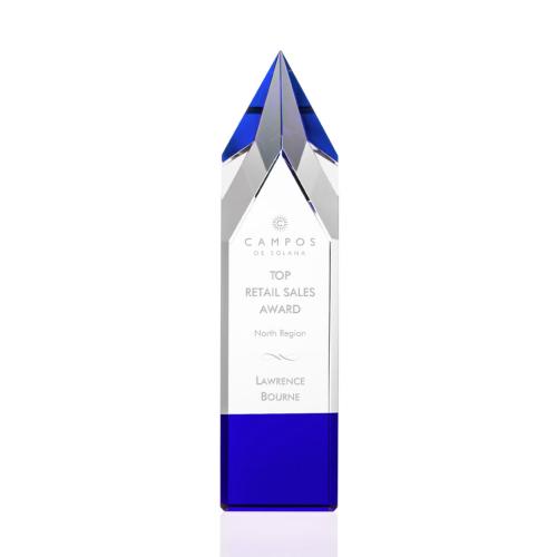 Awards and Trophies - Coventry Blue  Obelisk Crystal Award